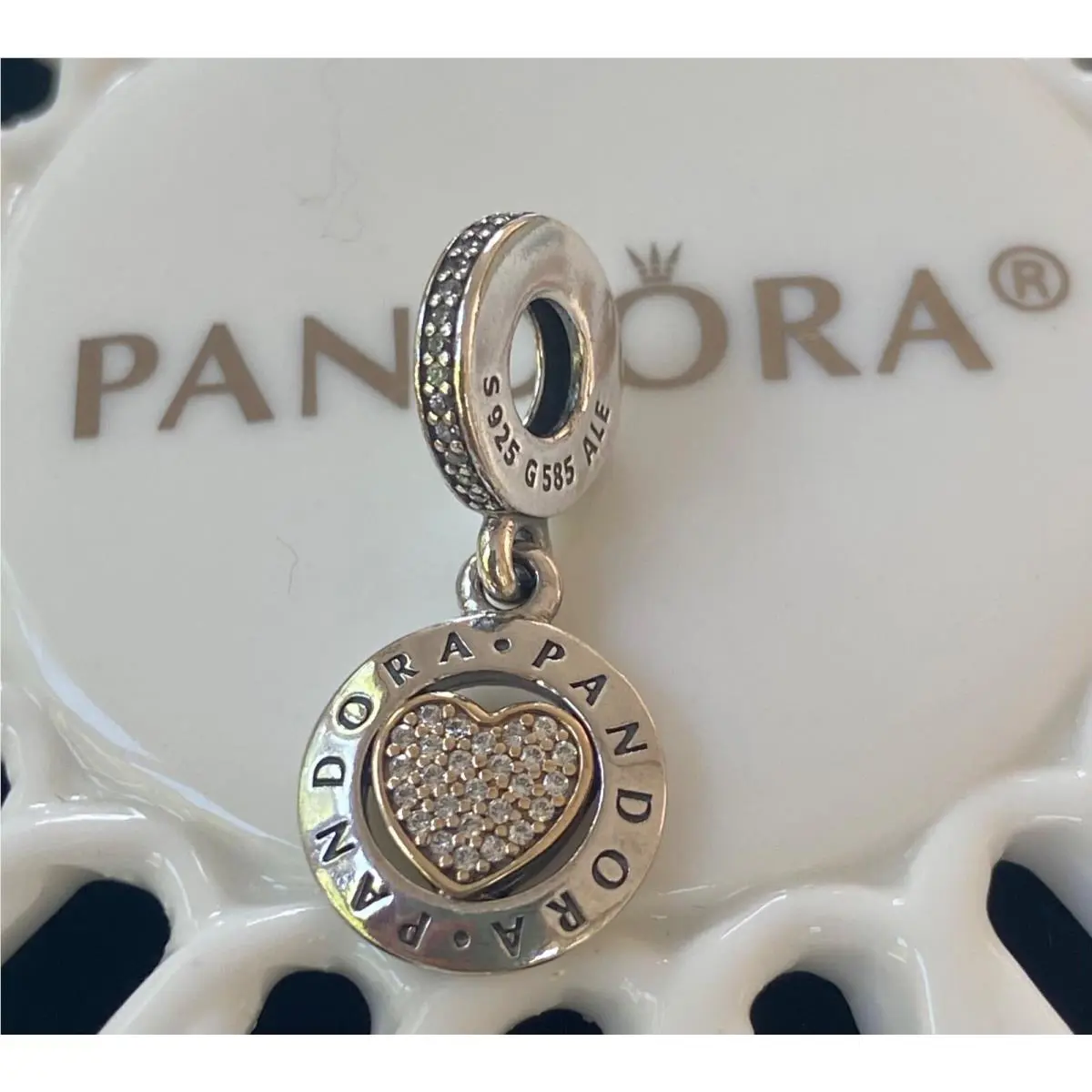 Pandora Signature Heart Charm 792082CZ