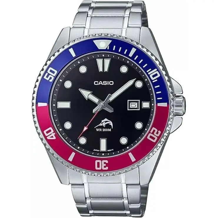MDV106DD-1A2V Men`s Stainless Steel Watch 200 Meter WR Rotating Bezel by Casio