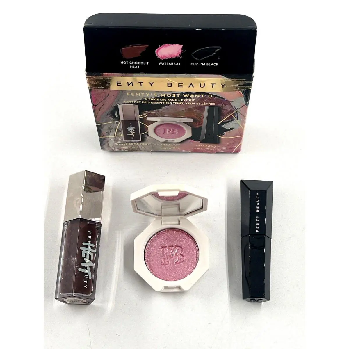 Fenty Beauty Fenty`s Most Want`d Mini Set 3 Piece Lip Face + Eye Kit