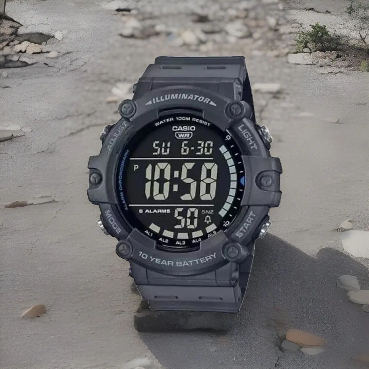 Casio Digital Sport Watch Black Resin Strap AE-1500WH-8BVDF
