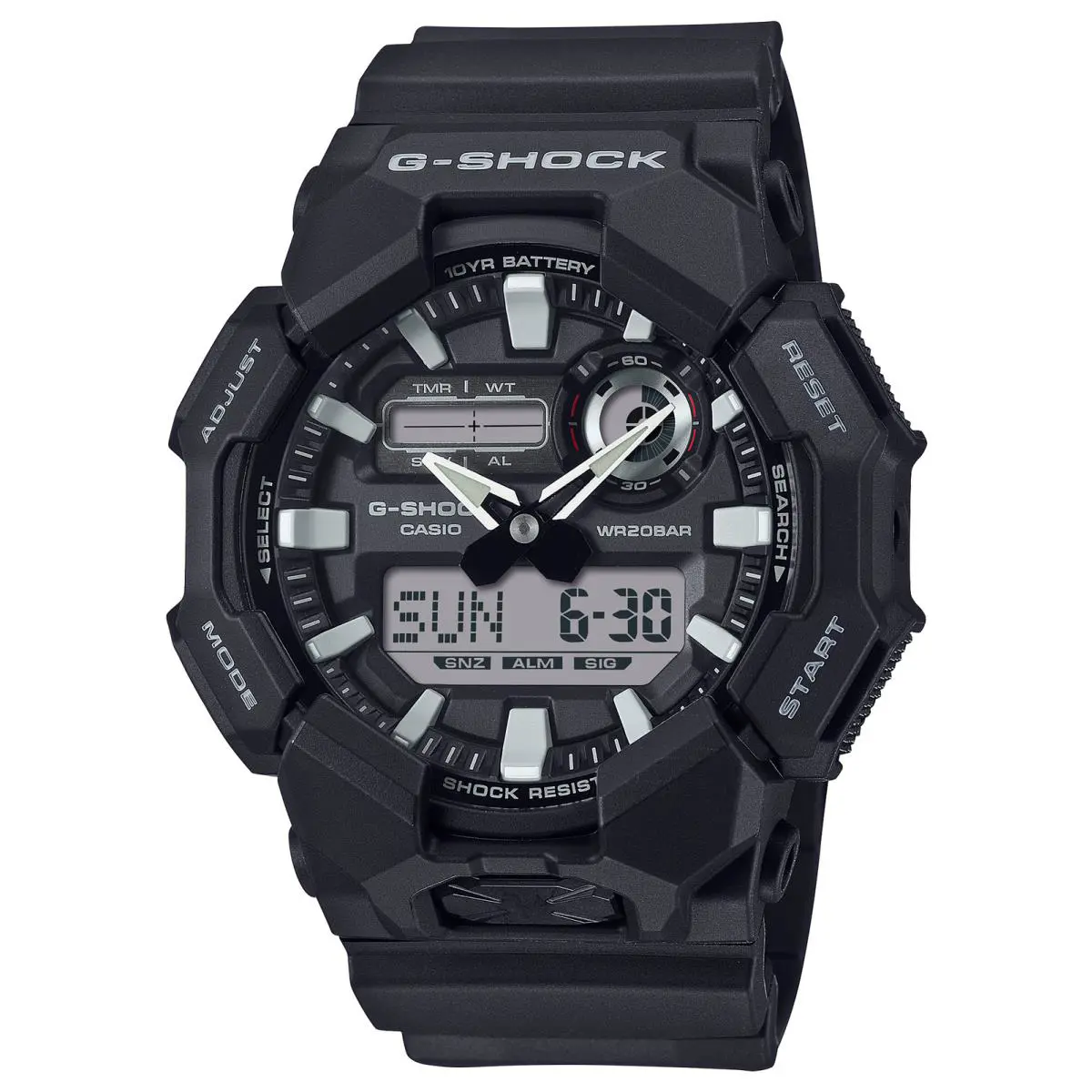 Casio G-shock Analog Digital Black Resin Watch 10 Year Battery