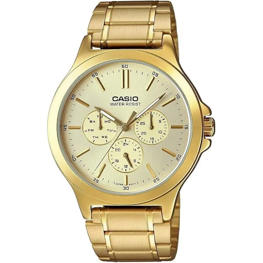 MTP-V300G-9A Gold Tone Analog Stainless Steel Men`s Classic Casual Watch by Casio