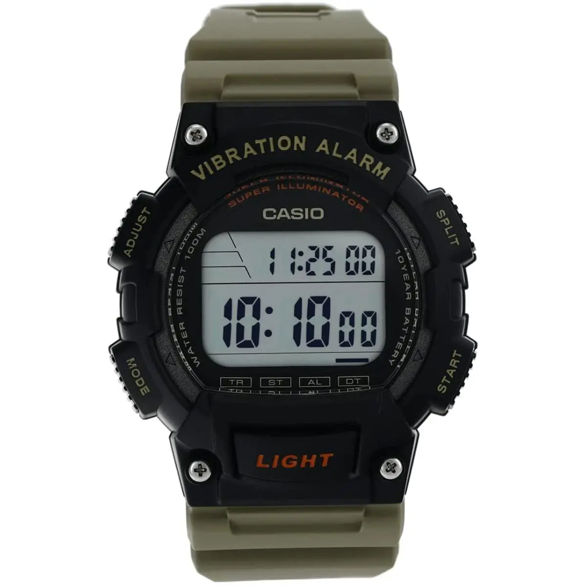 W-736H-5AVCF Men`s Quartz Sports Black Green Resin Strap Digital Watch by Casio