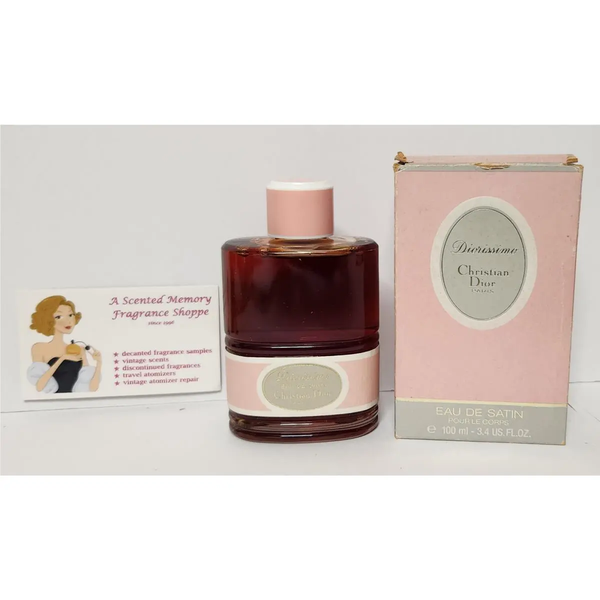 Vintage 1980`s Diorissimo Eau de Satin by Christian Dior 3.4 fl oz