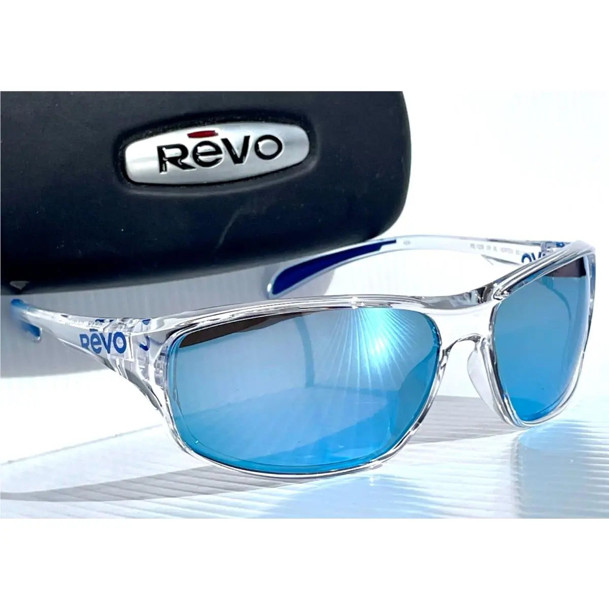 Revo Vertex Shiny Crystal Clear Polarized Blue Water Sunglass RE 1239 09 BL
