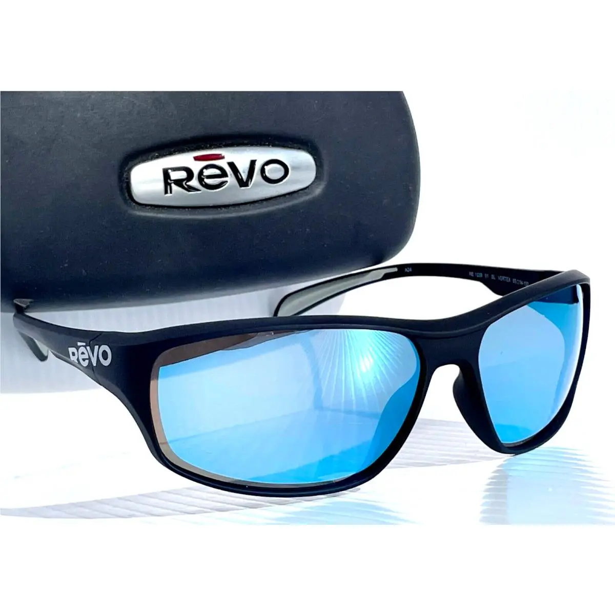 Vertex Matte Black Polarized Blue Water Sunglass RE 1239 01 BL by Revo