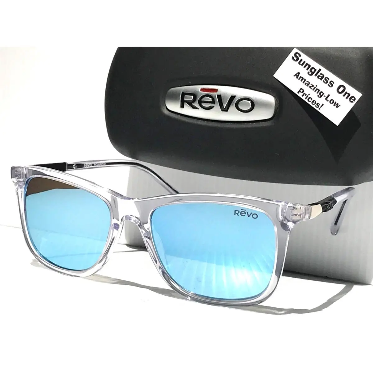 Revo Cove Shiny Crystal Clear Polarized Blue Lens Sunglass 1164N 09 BL