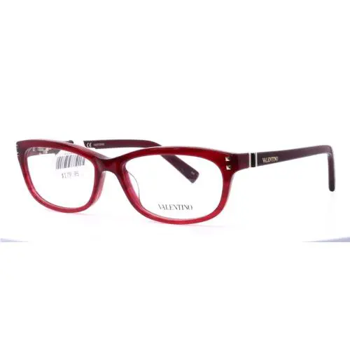 Valentino V2649 618 Striped Red Womens Oval Full Rim Eyeglasses 54-16-130 B:31