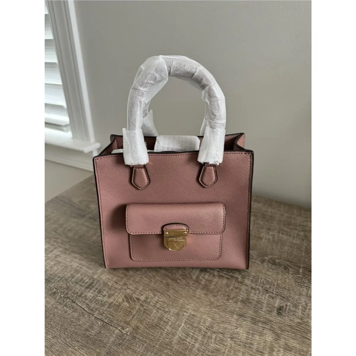 Michael Kors Bridgette Small Leather Crossbody Messenger Bag Dusty Rose