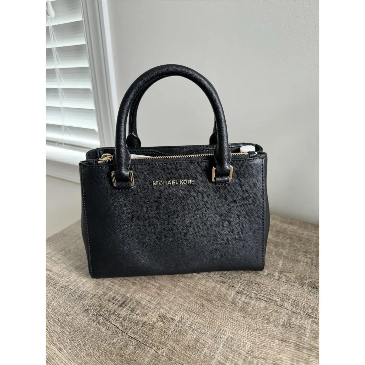 Michael Kors Kellen XS Satchel Leather Crossbody Bag Black