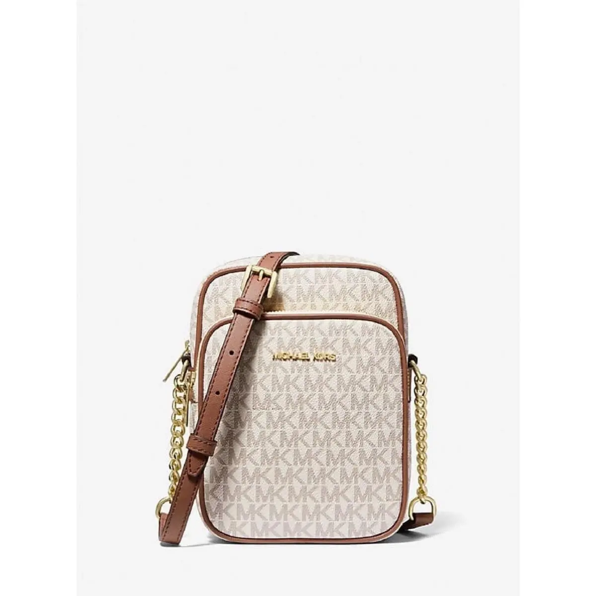 Michael Kors Jet Set Travel Medium NS Chain Crossbody Vanilla 35F1GTVC2B