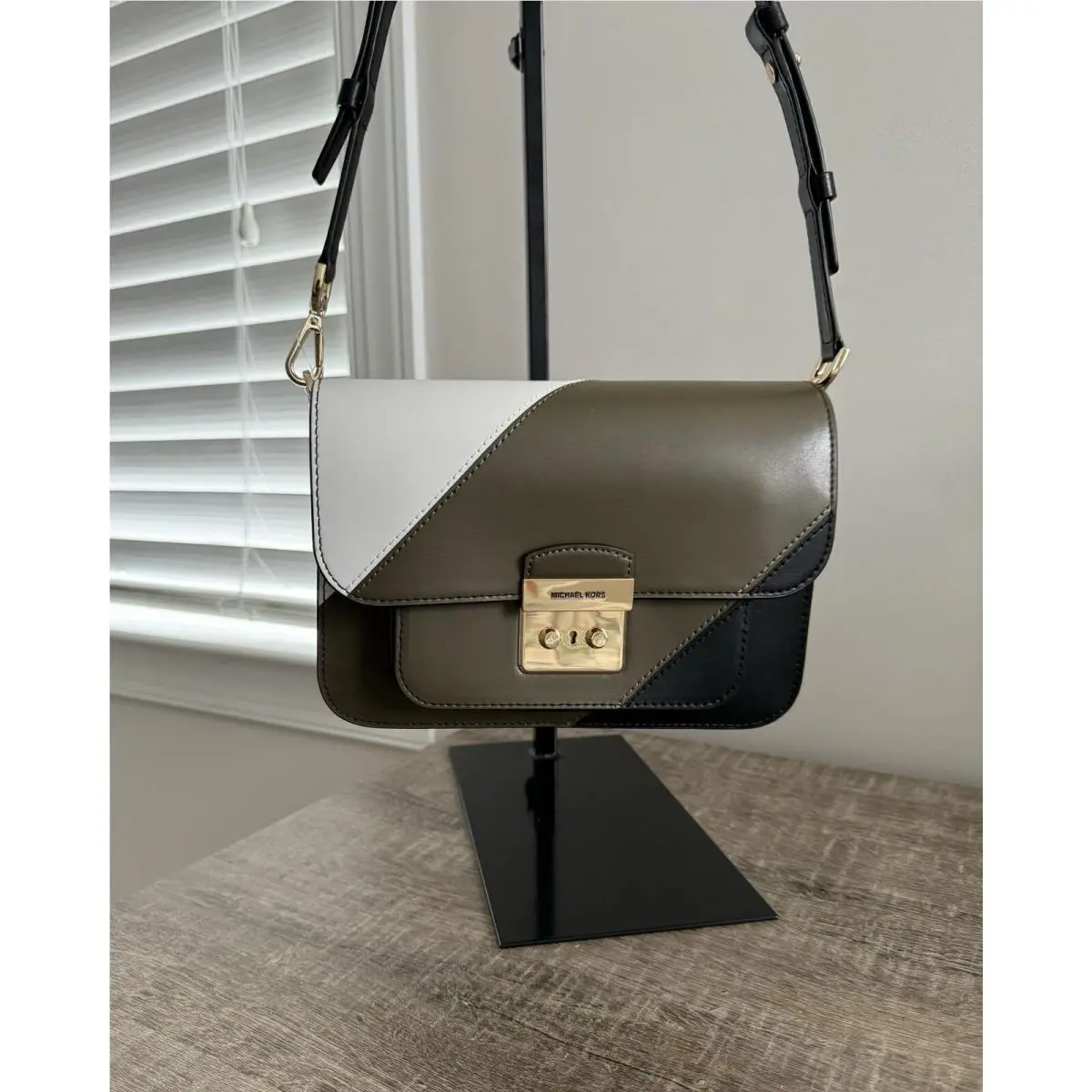 Michael Kors Sloan Editor Leather Shoulder Crossbody Bag Olive Multi Color