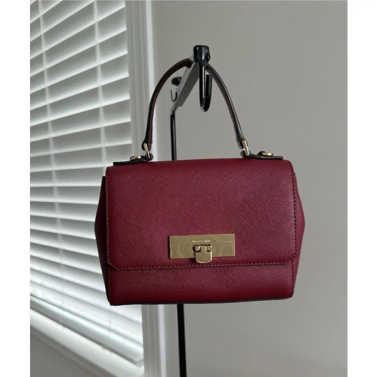 Michael Kors Callie XS Leather Satchel Crossbody Bag Cherry