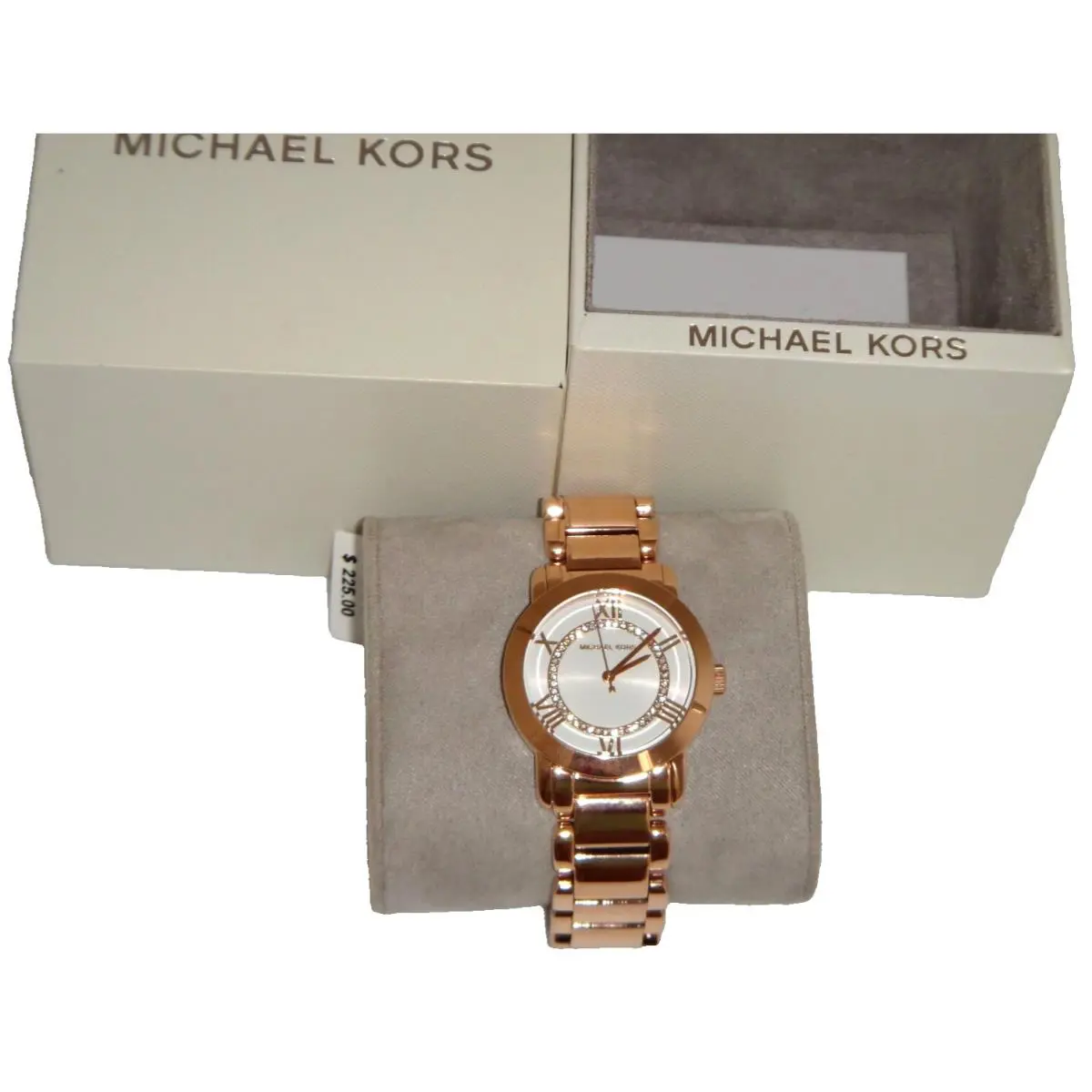 Michael Kors Women`s Janey Rose Gold Watch 35mm MK3530 Crystals Roman Numerals - Dial: White, Band: Rose Gold