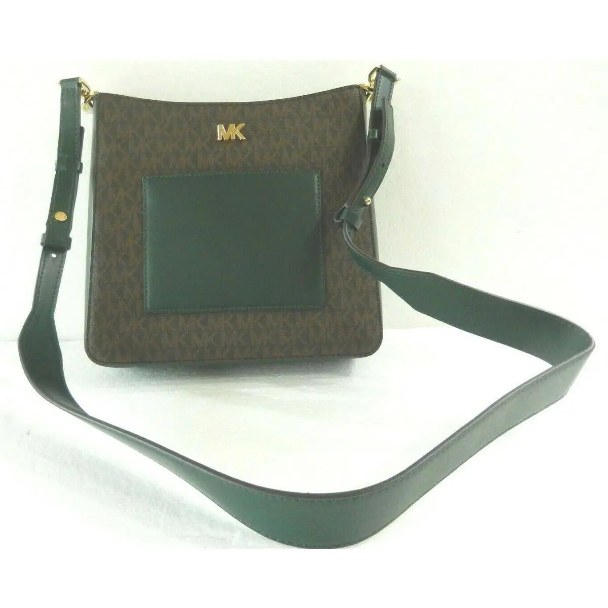Gloria Signature Racing Green Pocket Swingpack Crossbody by Michael Kors