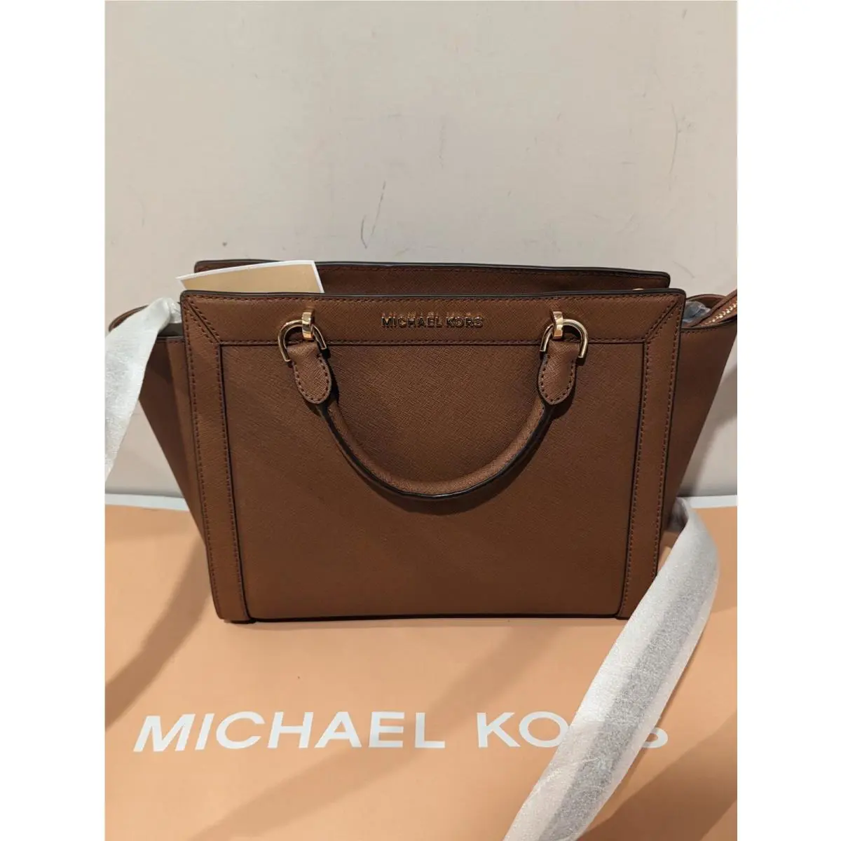 Kors Saffiano Leather Brandi Saffiano Leather Large Satchel