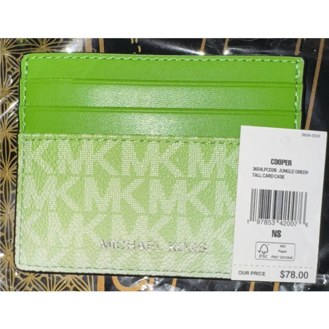Michael Kors Jet Set Card Holder Wallet Ombre Jungle Green 78.00