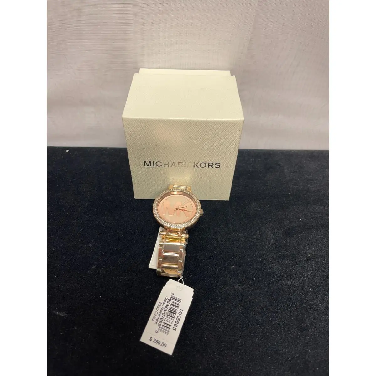 Parker MK5865 Womens Rose Gold Logo Round Analog Wristwatch by Michael Kors