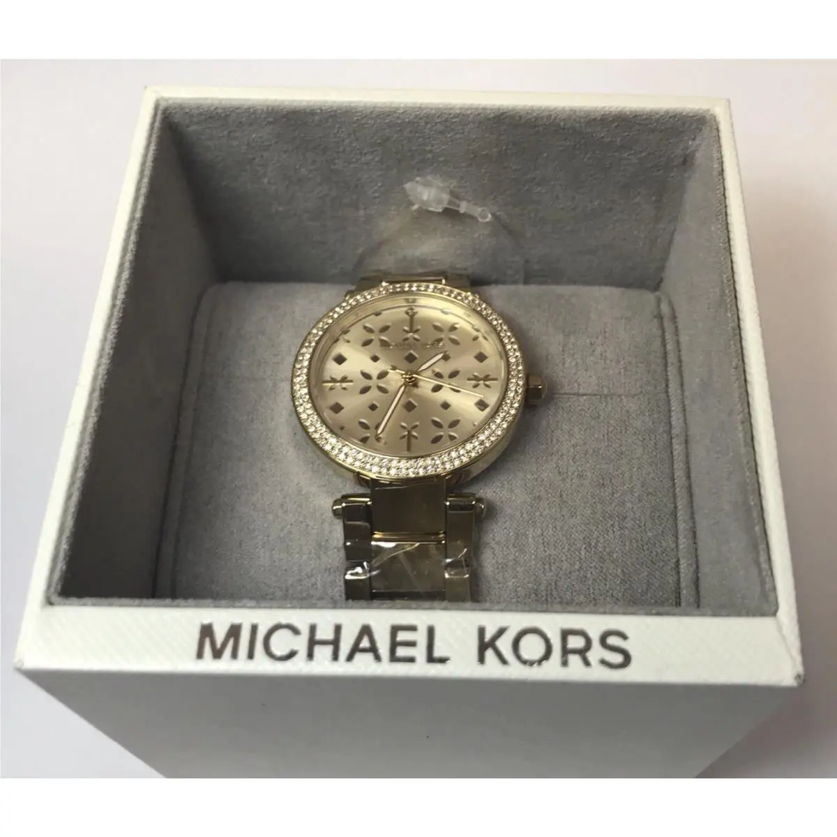 Michael Kors Gold Toned Stainless Steel Watch Ladies Floral Mini Parker MK-6469