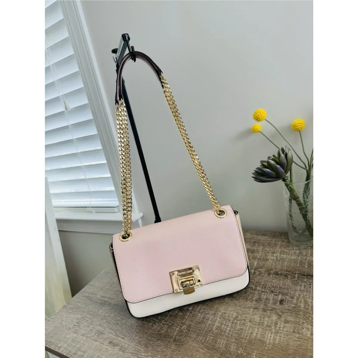 Michael Kors Tina Flap Chain Shoulder Handbag - Bllt/ec/biso Leather
