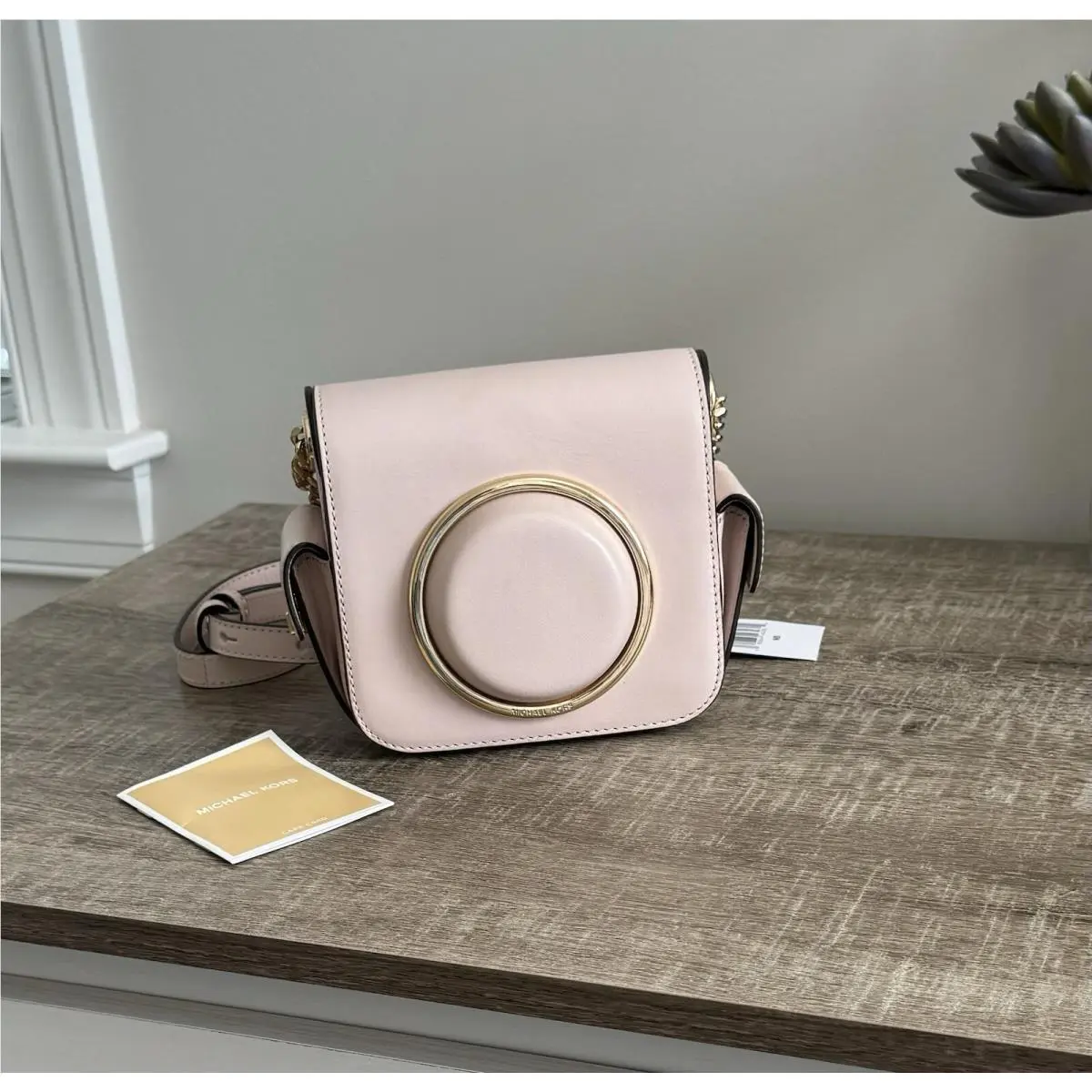 Michael Kors Scout Collection Soft Pink Leather Moulded Camera Purse