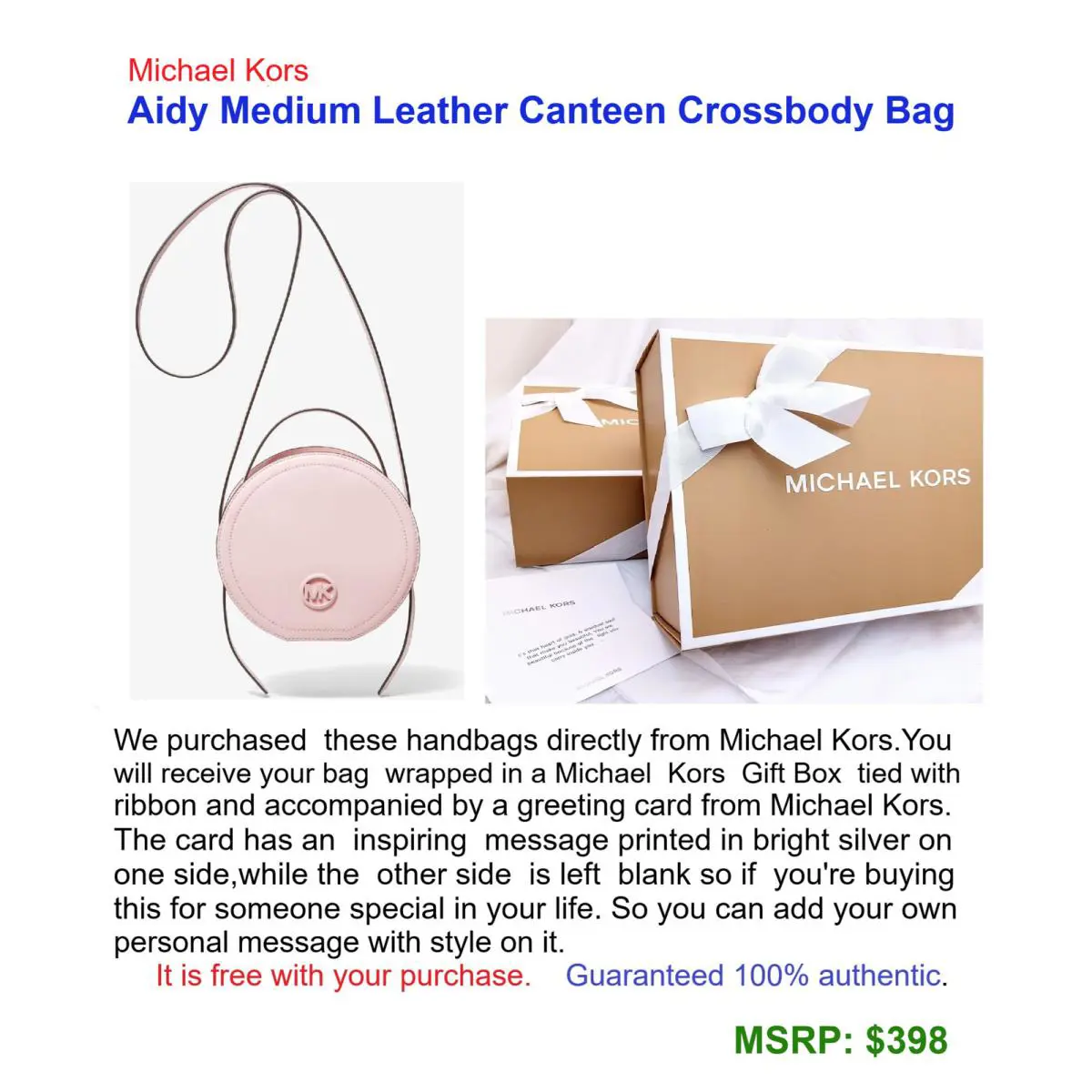 Michael Kors Aidy Medium Leather Canteen Crossbody Bag Powder Blush