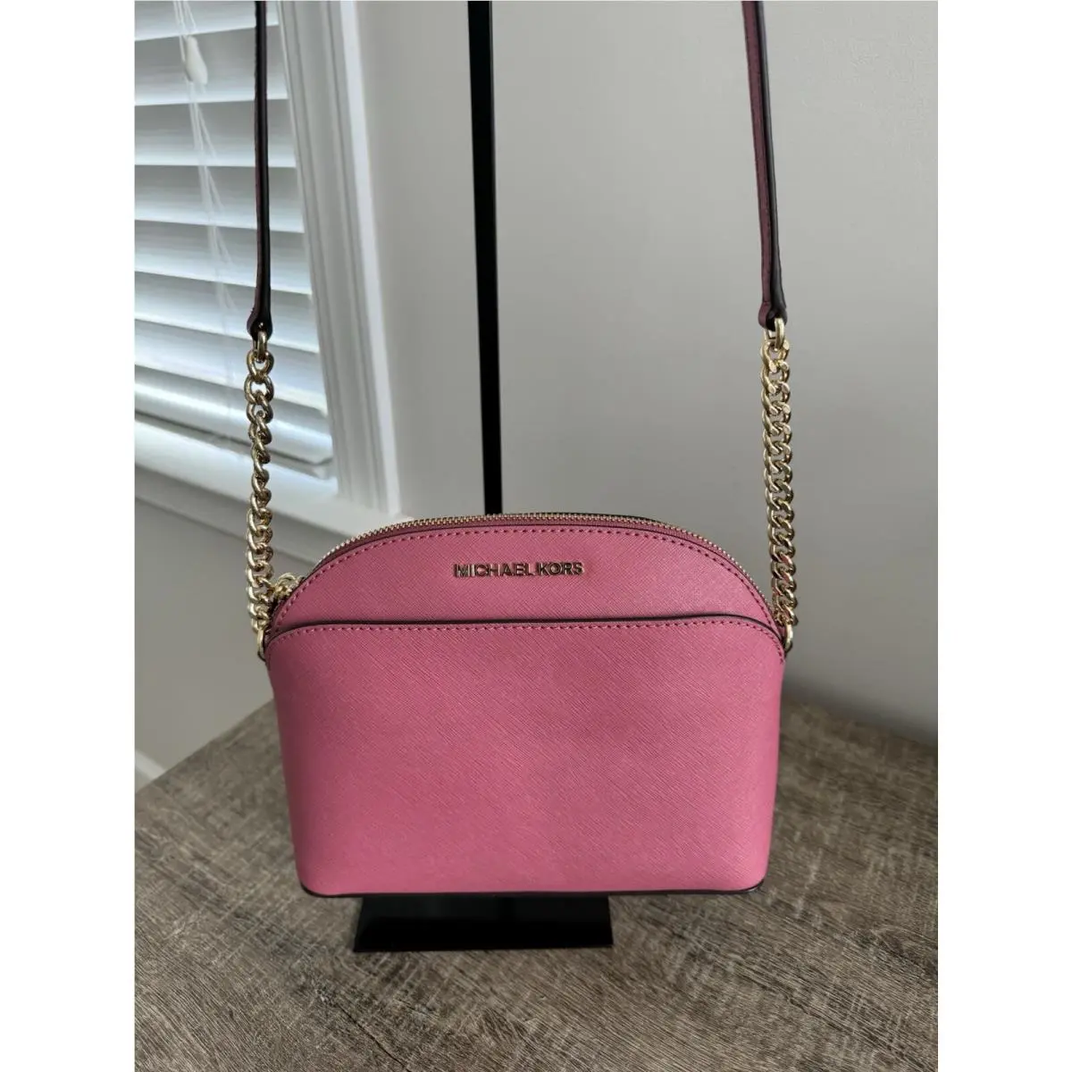 Michael Kors Emmy Saffiano Leather Medium Crossbody Bag in Tulip