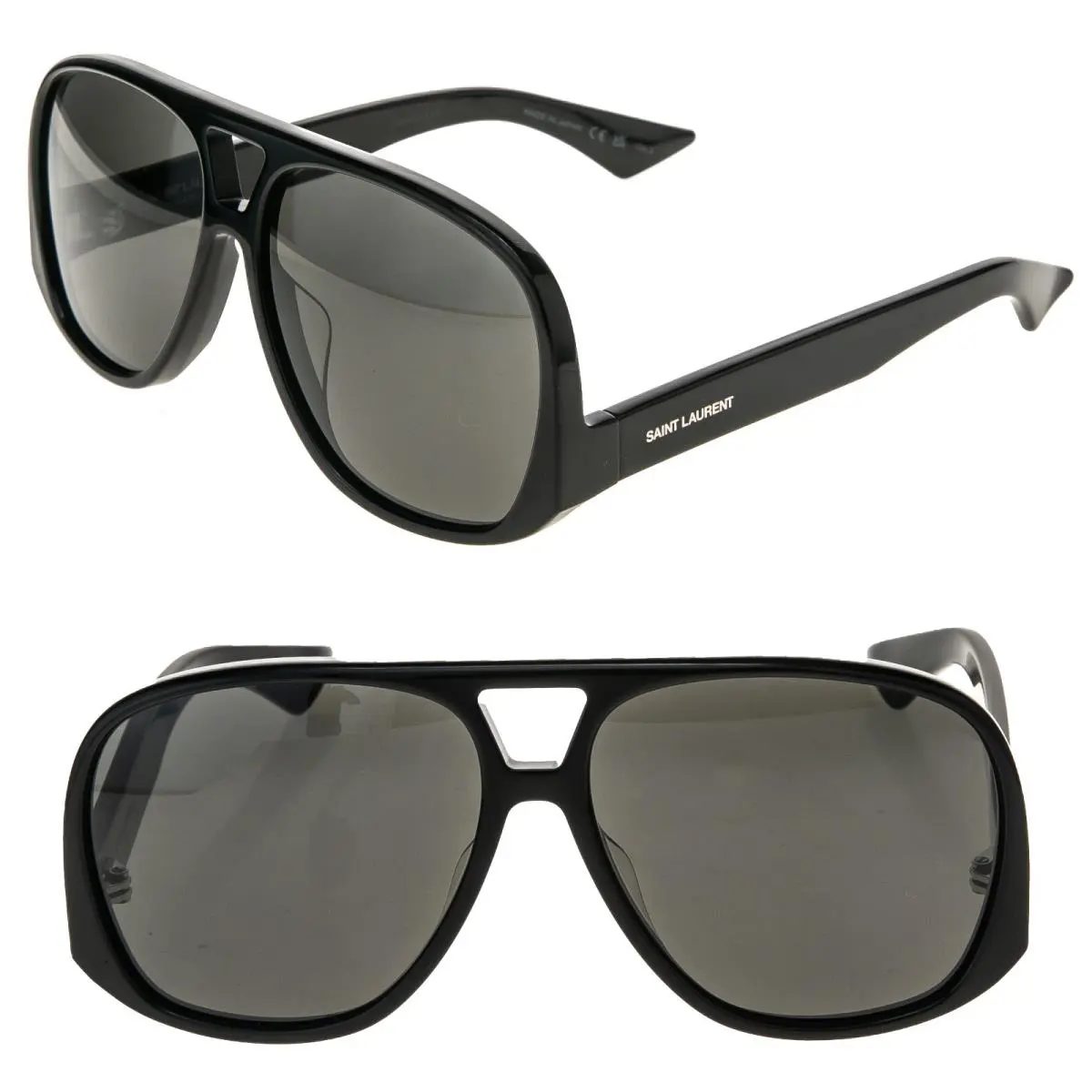Saint Laurent Solace SL 652 SL652 001 Black Unisex Retro Aviator Leon Sunglasses
