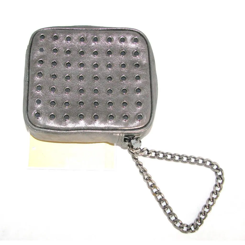 Collette Studded Gunmetal Gray Small Pouch / Wristlet Hand Bag-new by Michael Kors