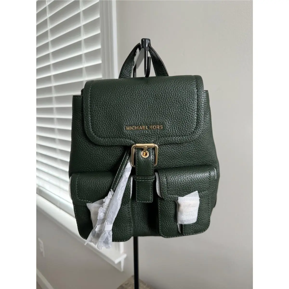 Michael Kors Susie Small Flap Backpack In Moss Green