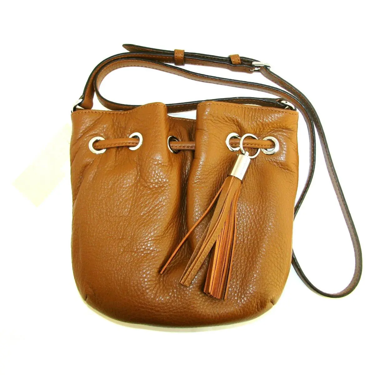 Silver Luggage Brown Leather Ring Tote Crossbody Handbag+tag by Michael Kors