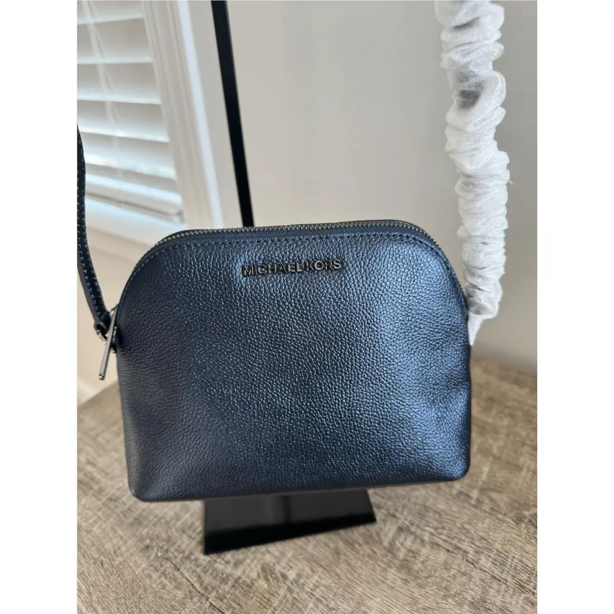 Michael Kors Adele Dome Midnight Blue Leather Crossbody Bag MSRP:$248