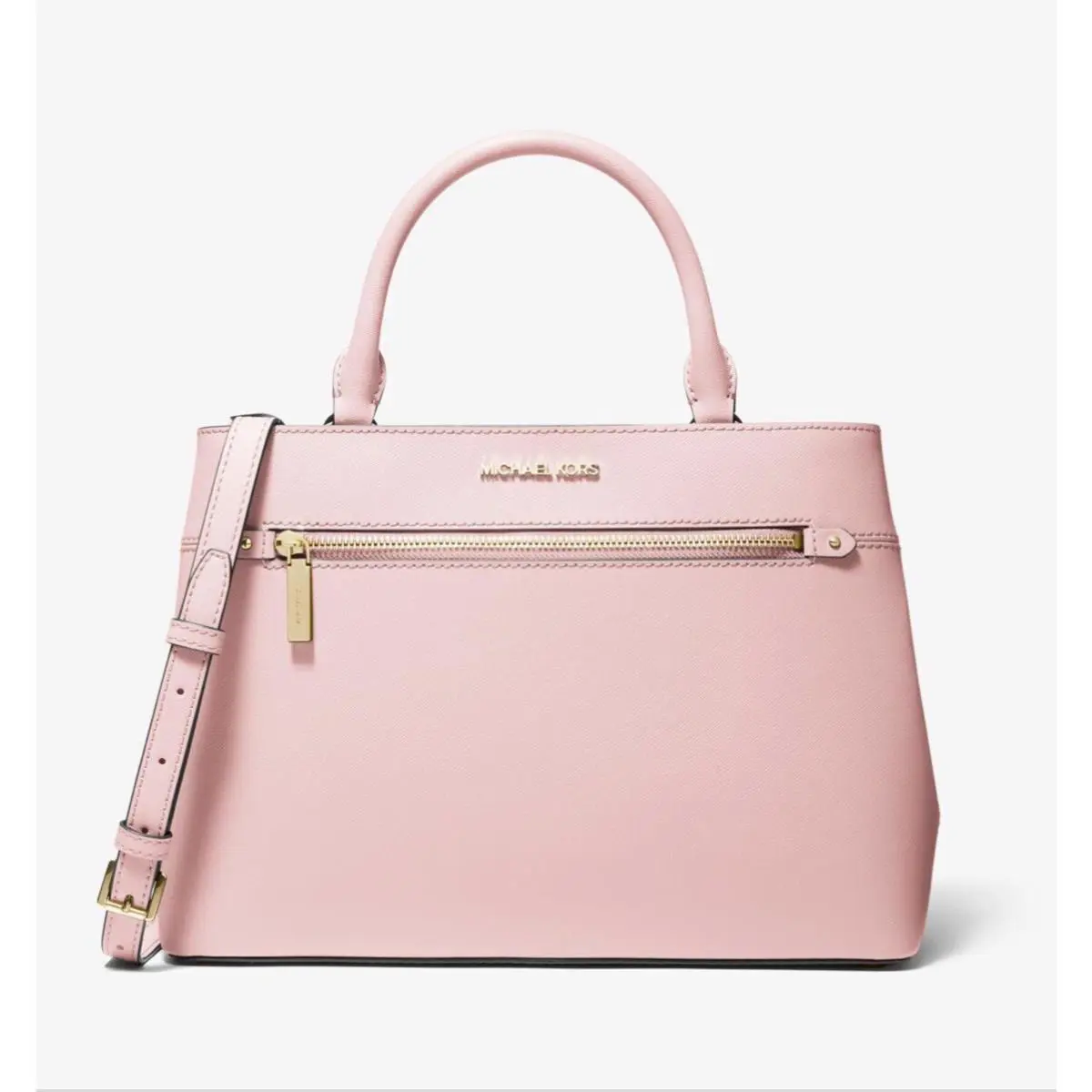 Kors Hailee Large Saffiano Satchel Handbag IN Powder Blush