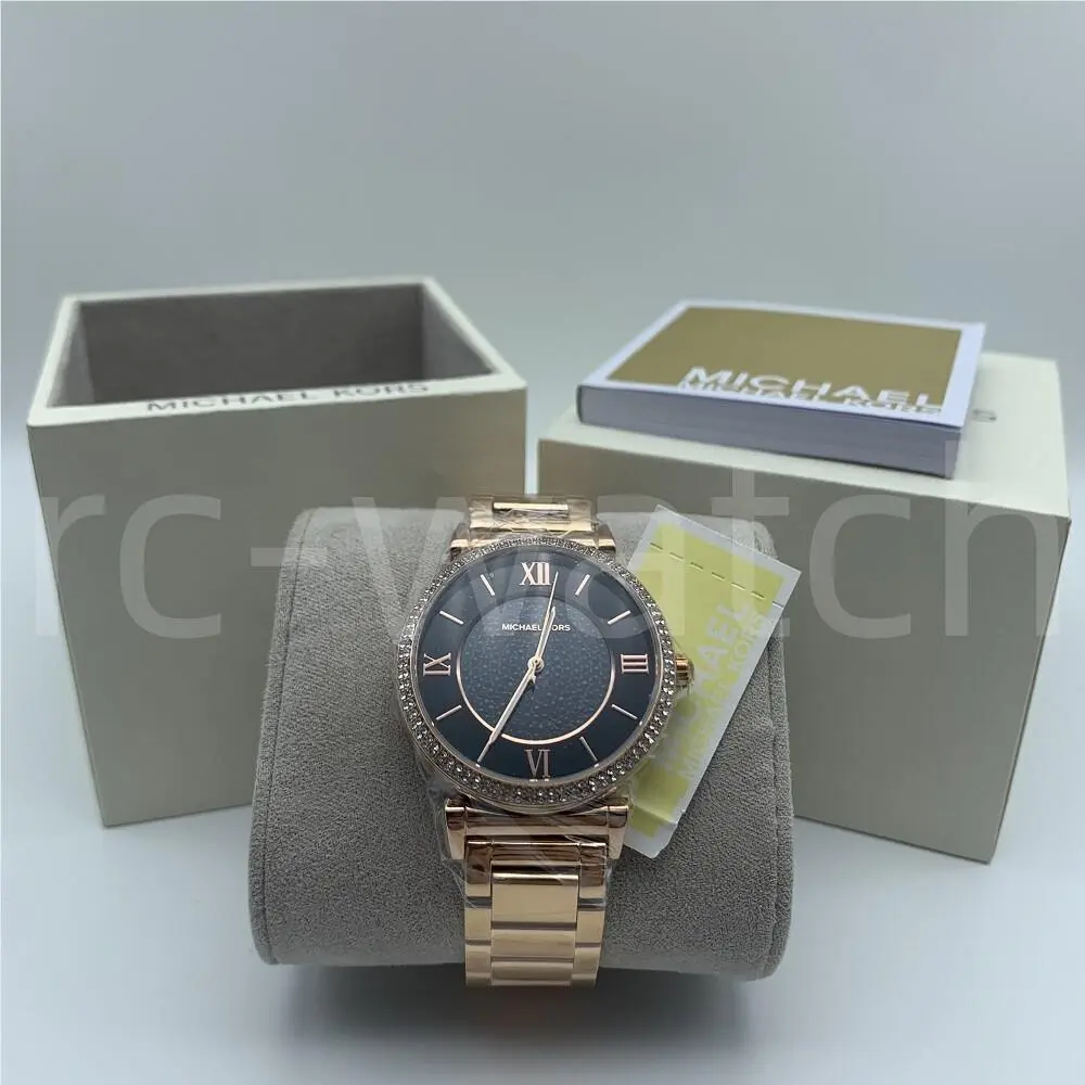 Michael Kors MK3356 Caitlin 39mm Black Dial Rose Gold-tone Fashion Women`s Watch