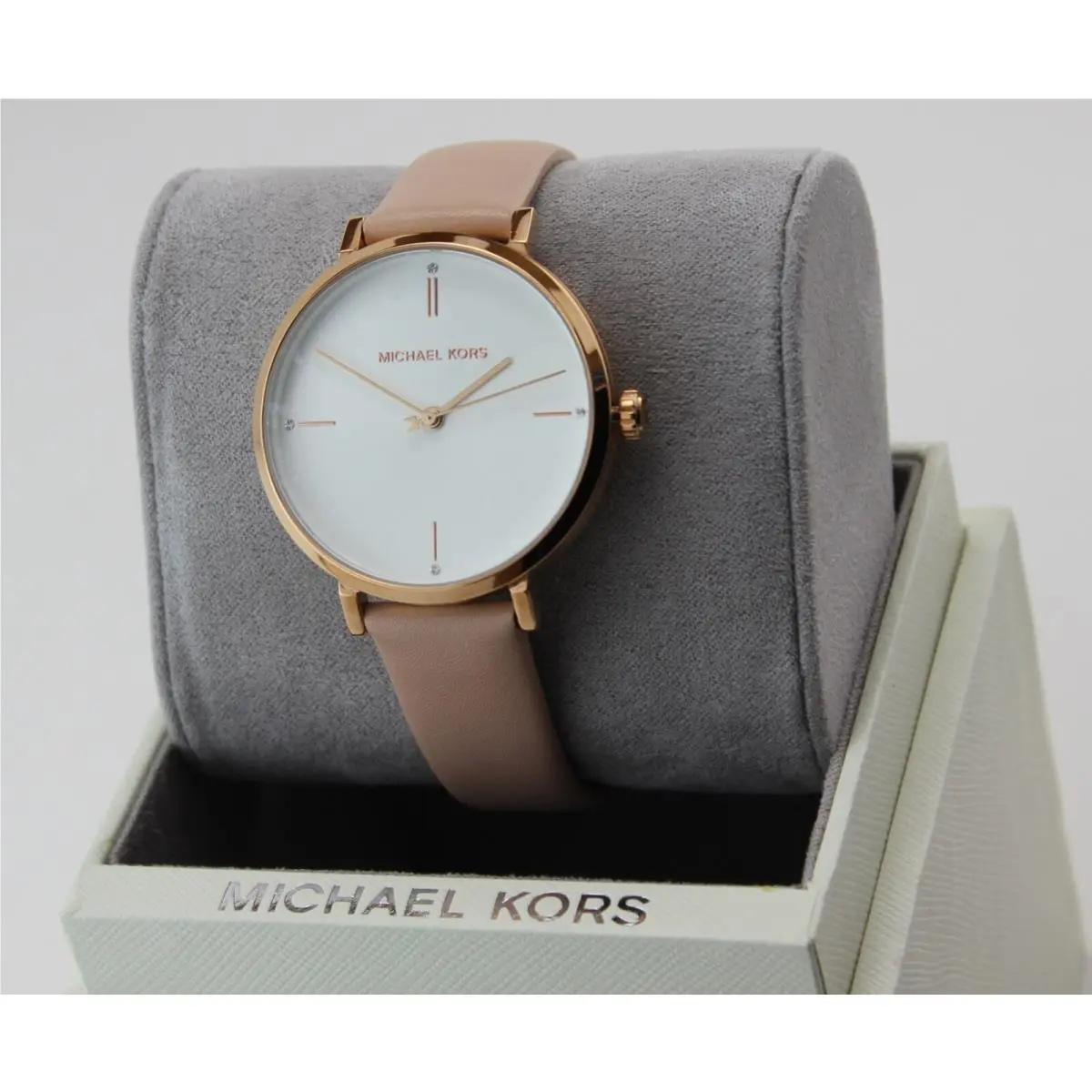 Michael Kors Jayne Pink Rose Gold Leather Women`s MK7102 Watch