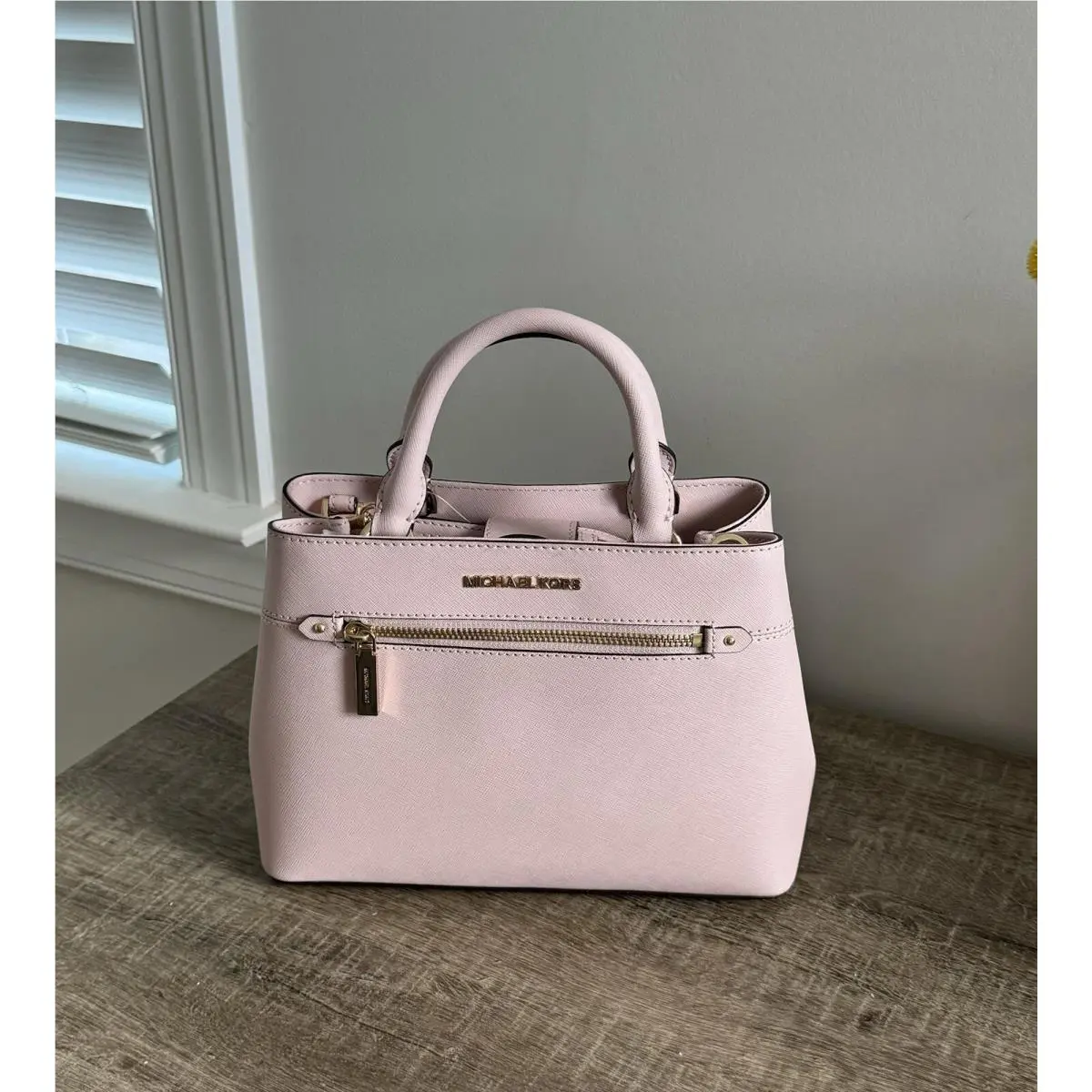 Michael Kors Hailee Saffiano Leather XS Satchel Crossbody Bag Blossom