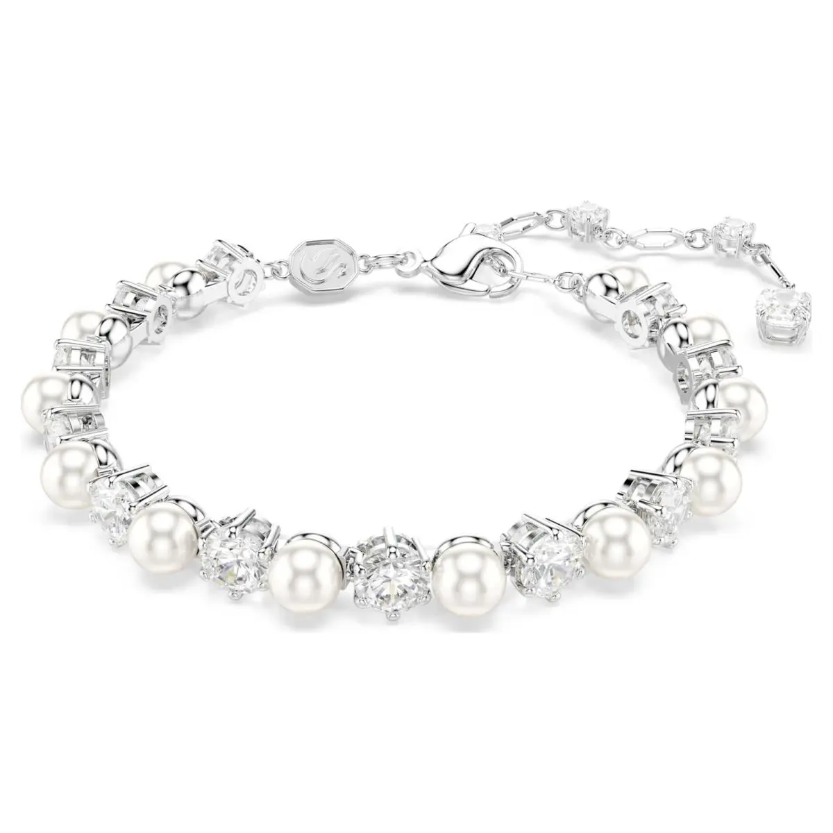Swarovski Matrix Tennis Bracelet Crystal Pearl Round Cut 5689625