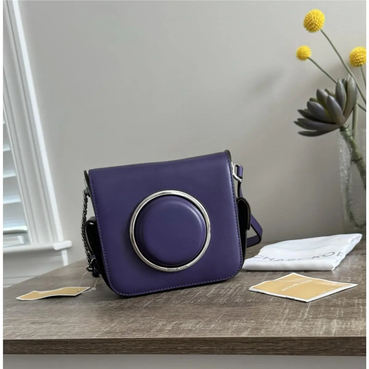 Michael Kors Scout Collection Molded Camera Crossbody Shoulder Bag In Iris