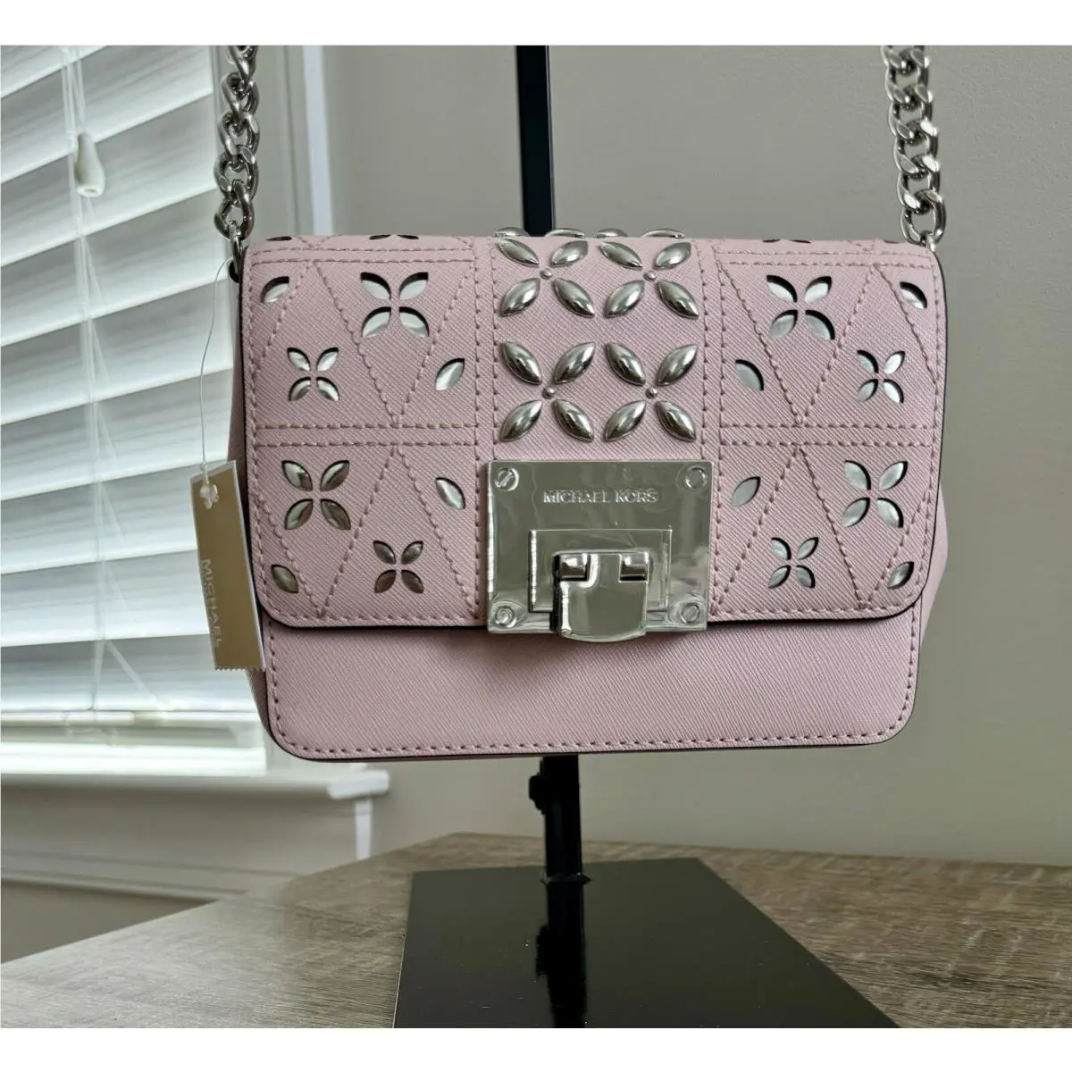 Michael Kors Blossom Studded Tina Small Clutch /crossbody/shoulder Bag