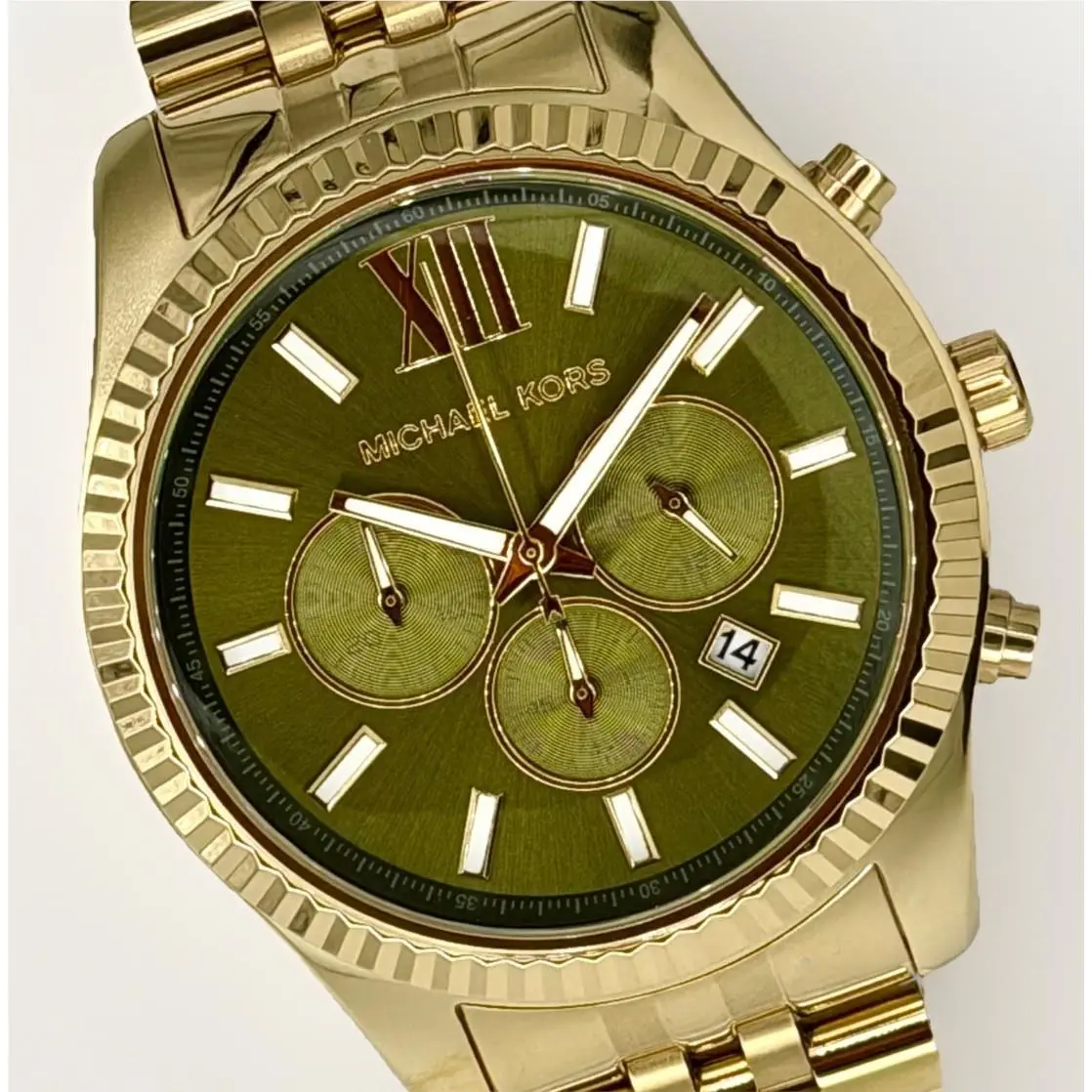 Michael Kors Lexington MK8446 Green Dial 44mm Chronograph Unisex Wristwatch