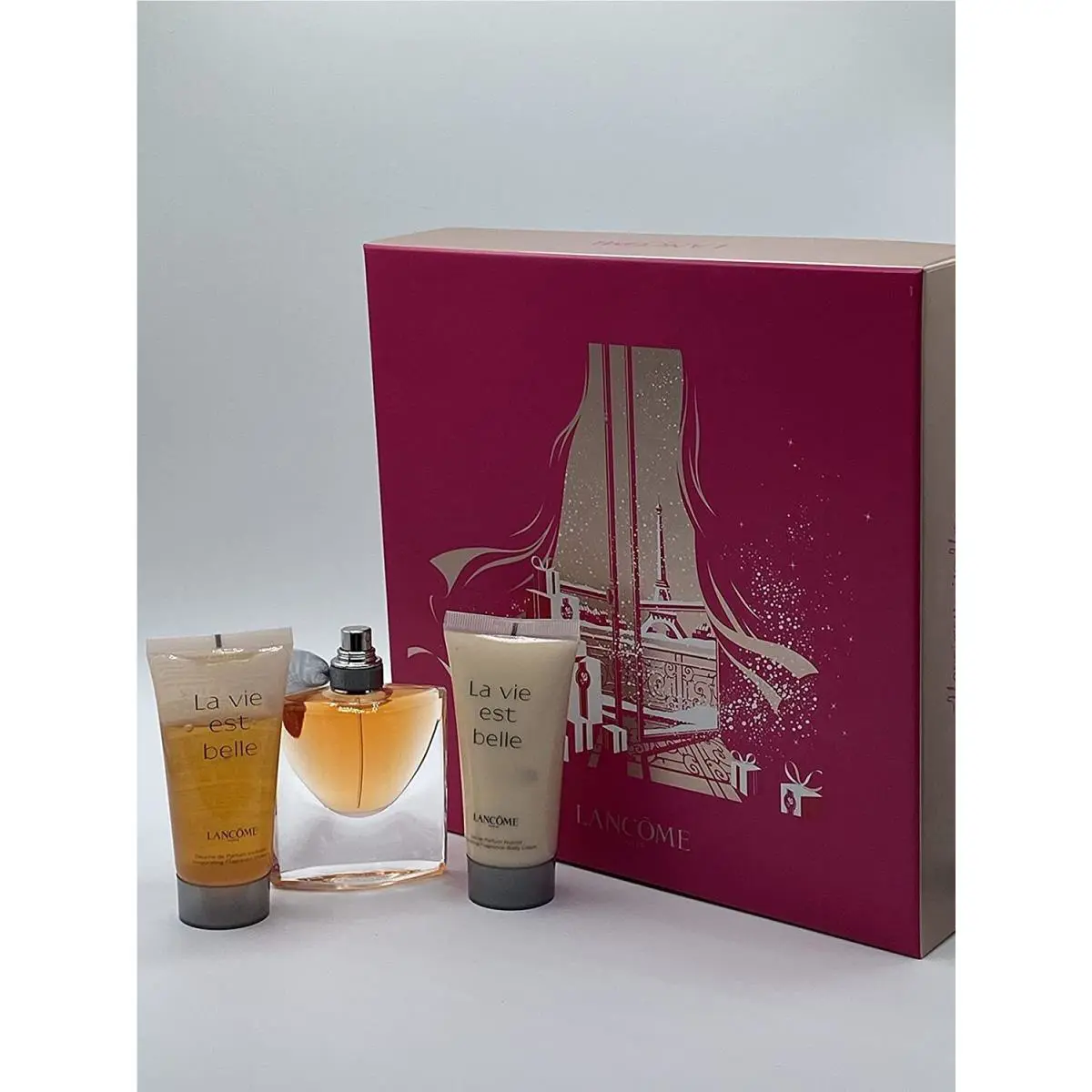 LA Vie Est Belle Lancome 3PC Set Women Parfum Spray 1.0 OZ + Lotion Gel 1.7 OZ
