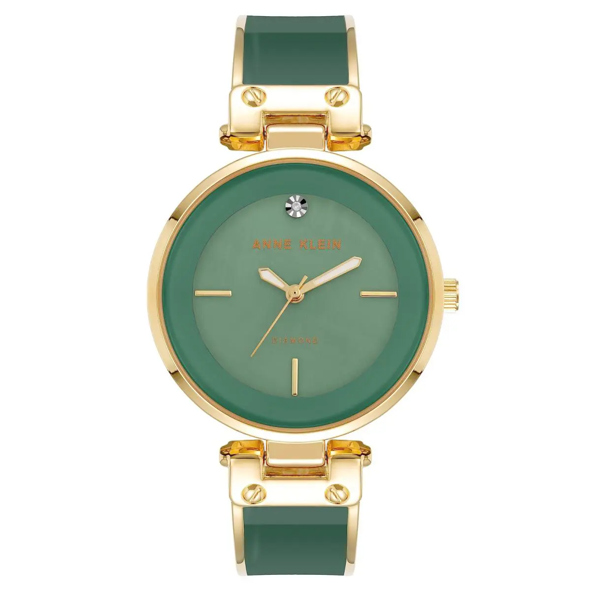 Anne Klein Women`s Diamond Dial Bangle Watch AK/1414