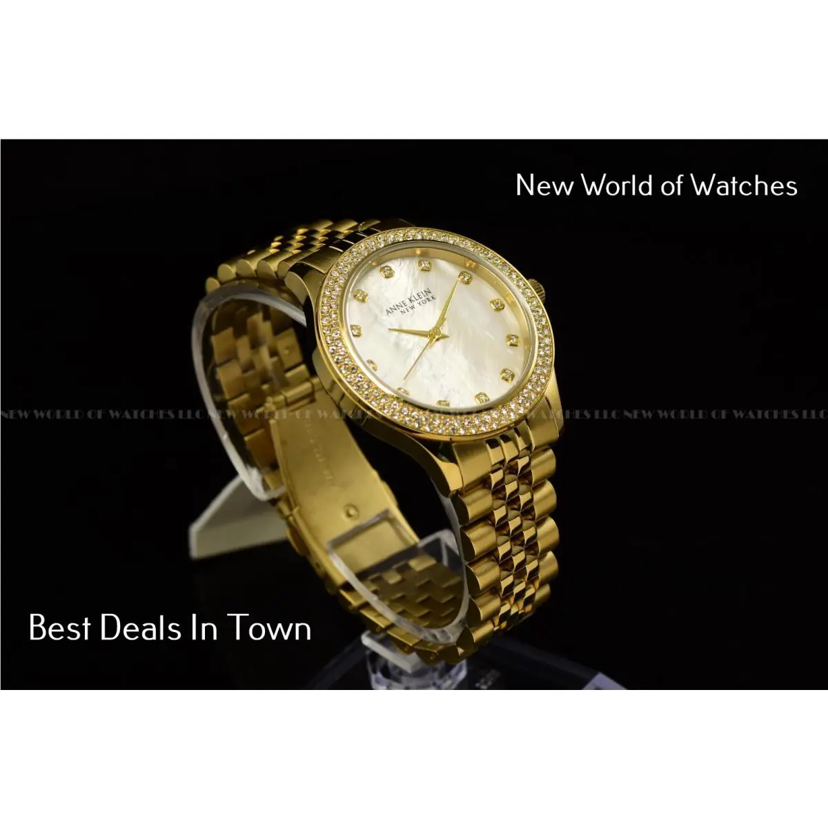 Womens Anne Klein York Stainless Gold-tone Watch Mother-of-pearl Dial Pack Of 2