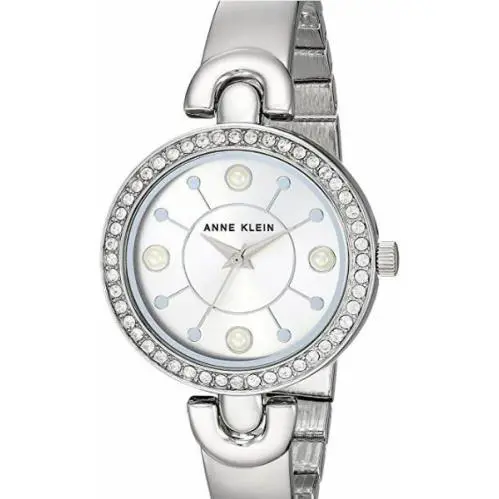 Anne Klein AK/3288SVST Women`s Swarovski Crystal Accented Bangle Watch