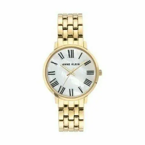 Gold Bracelet Roman Numeral Watch AK-3680MPGB by Anne Klein