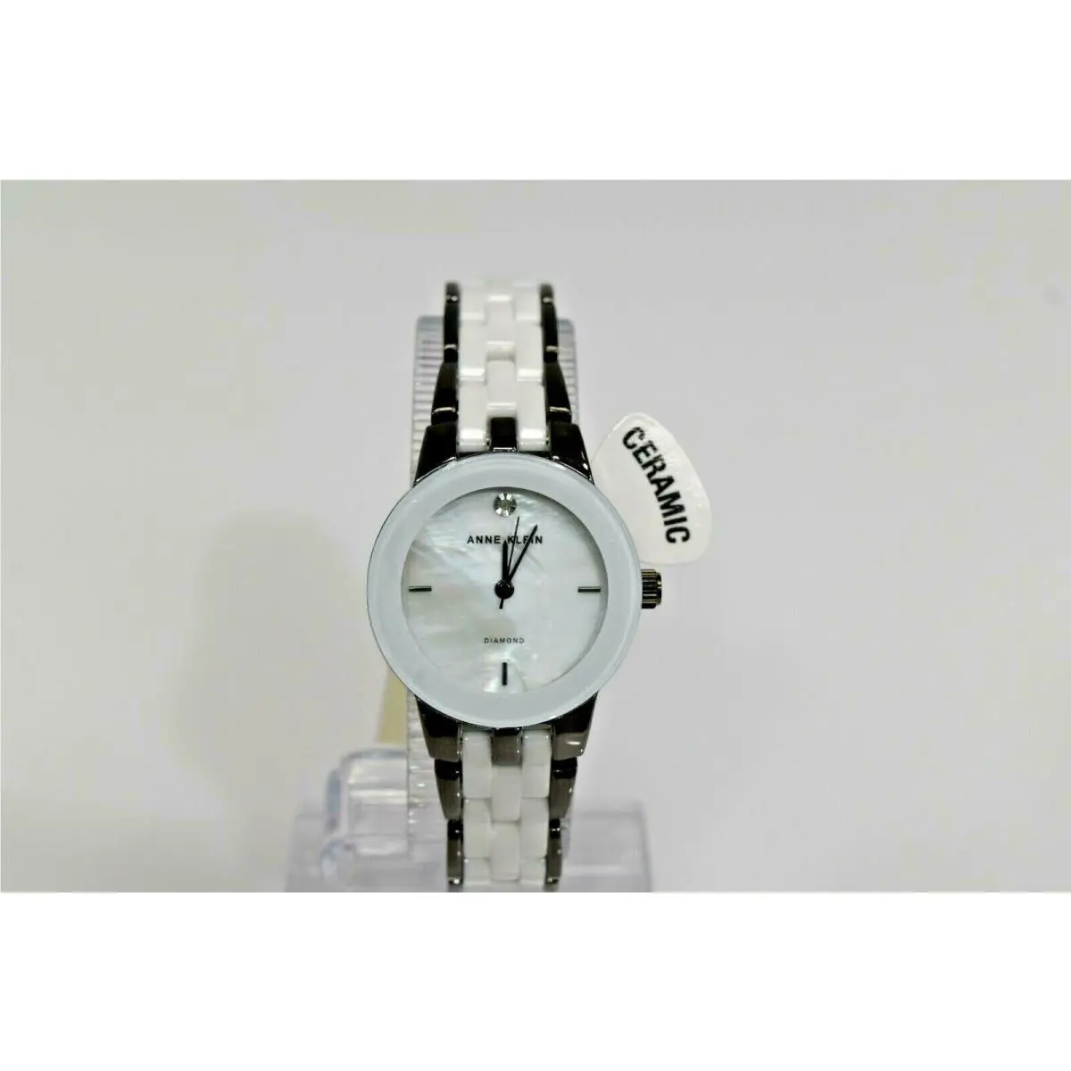 Anne Klein White Ceramic Gunmetal AK/1611GYWT Watch
