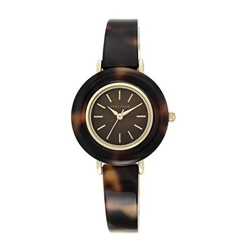 Anne Klein Gold Tone Acrylic Tortoise Resin Bangle Bracelet Watch AK/2524BMT