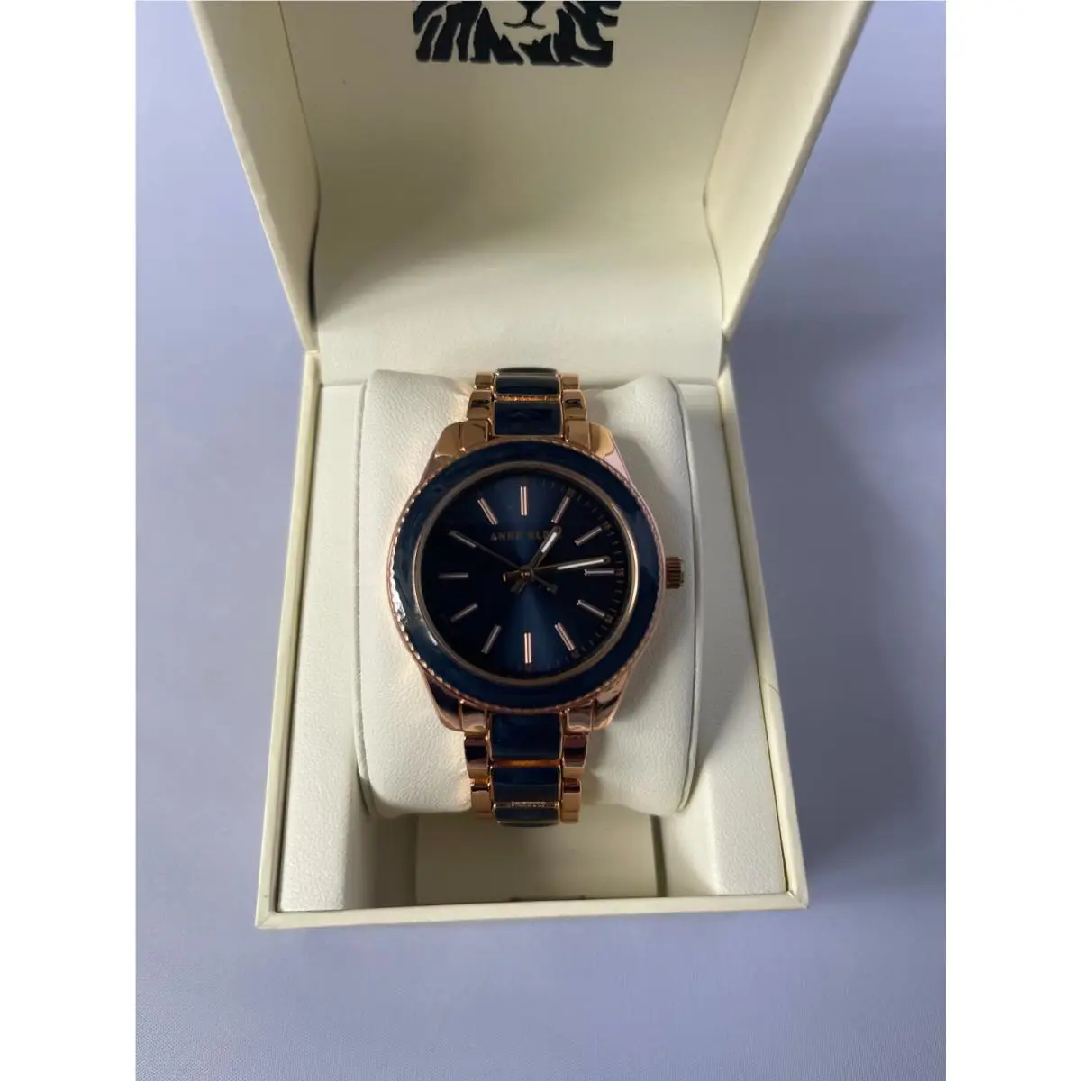 Anne Klein Women`s Quartz Analog Display Stainless Steel Band AK-3300NVRG Watch