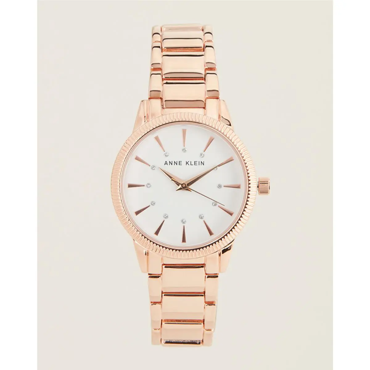 Anne Klein AK-3056WTRG Rose Gold-tone Embellished Women`s Analog Dress Watch