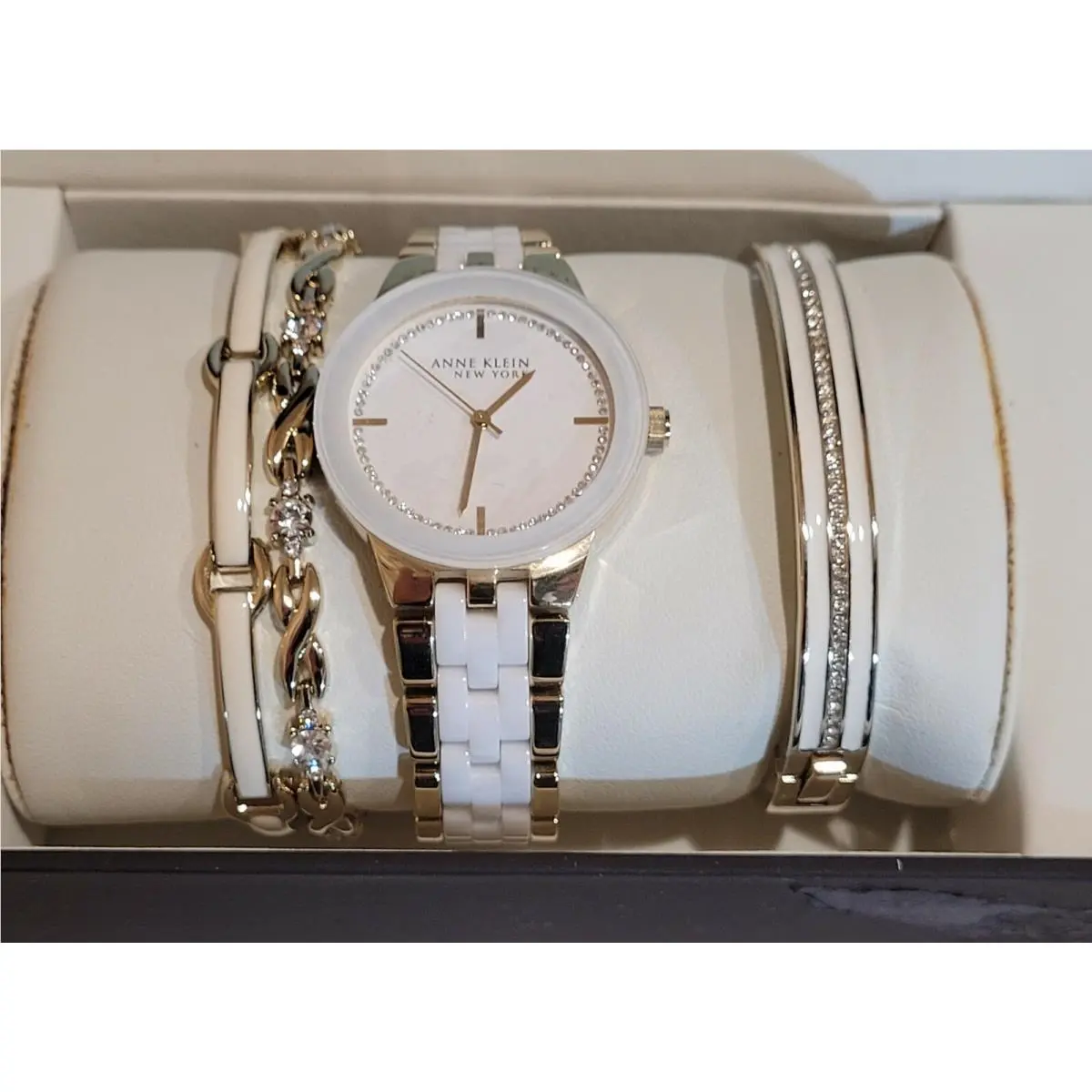 Anne Klein Women`s Wristwatch and Bracelets 12/2242GBST Retail